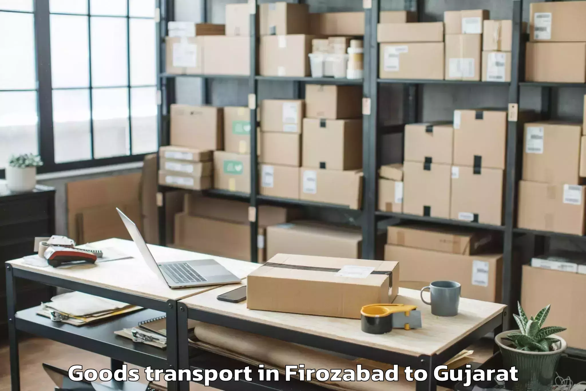 Trusted Firozabad to Vansda Goods Transport